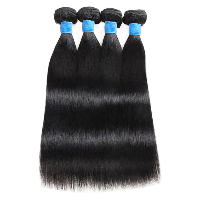 TedHair 10-40 Inch Straight Virgin Brazilian Hair #1B Natural Black