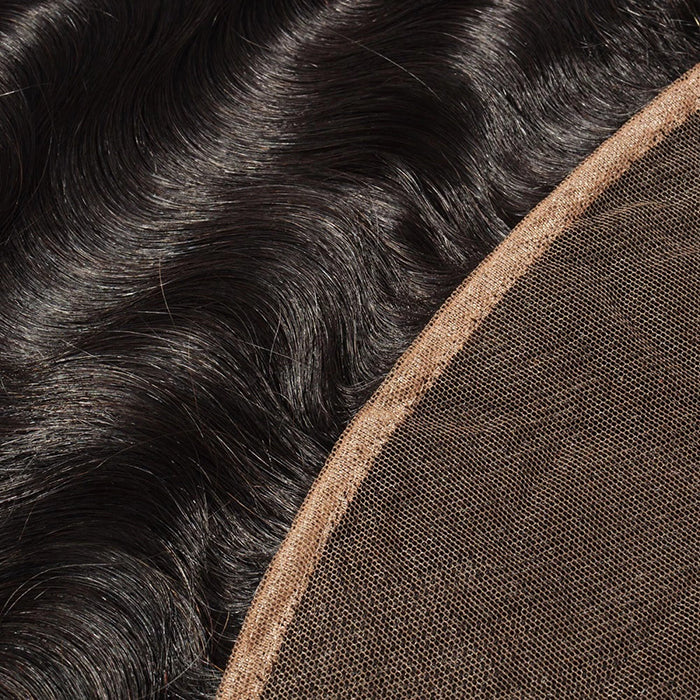 TedHair 14-20 Inch 13" x 4" Body Wavy Free Parted Frontal #1B Natural Black