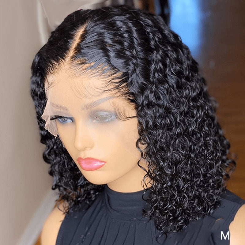 Brazilian Deep Wave Lace Bob Wigs Pre Plucked With Baby Hair Human Hair Wigs Water Curly Short 4x4 150% Bob Wigs For Black Women