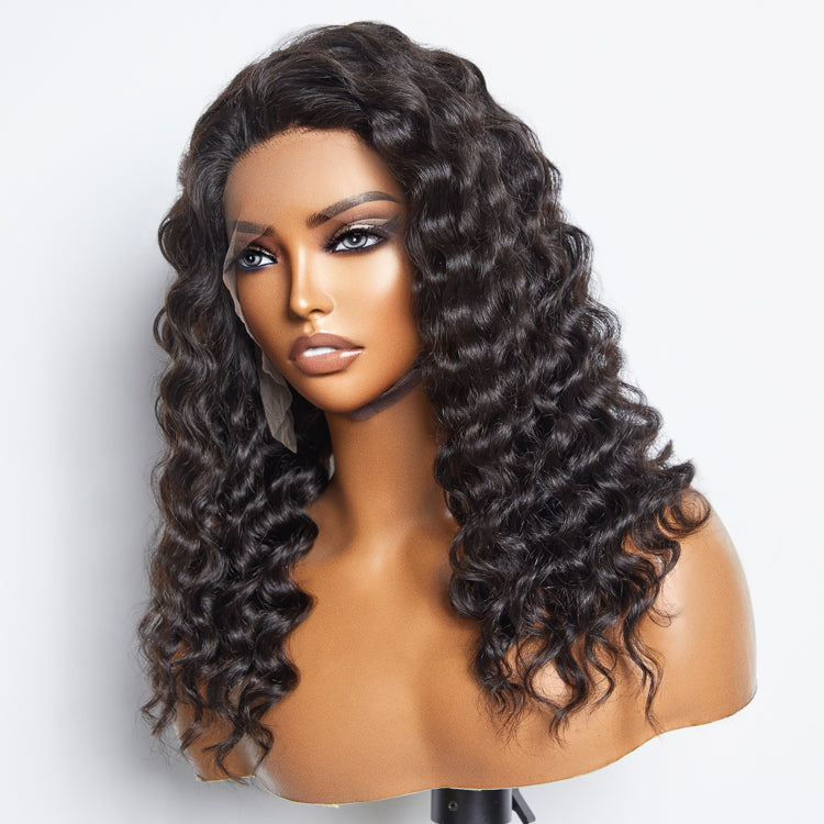 TedHair Glueless 3D Cap Pre-bleached Loose Deep 13x4 Transparent Lace Front Wig 150% Density
