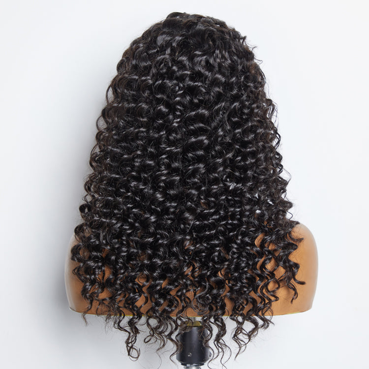 TedHair Glueless 3D Cap Pre-bleached Deep Wave 13x4 Transparent Lace Front Wig 150% Density