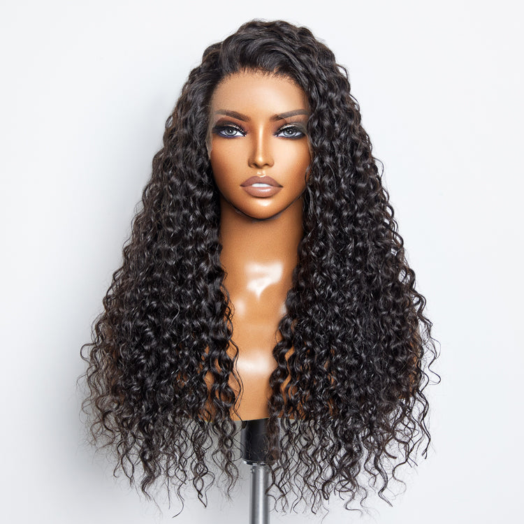 TedHair Glueless 3D Cap Pre-bleached Water Wave 13x4 Transparent Lace Front Wig 150% Density