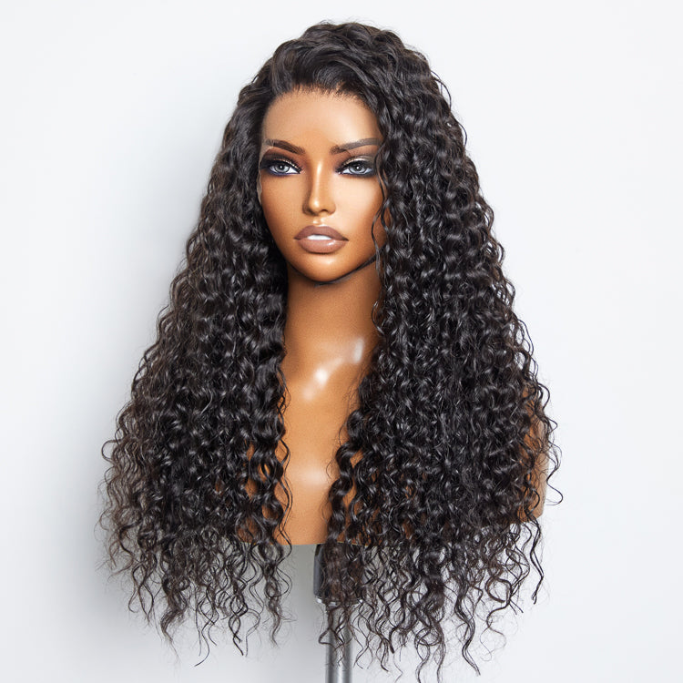 TedHair Glueless 3D Cap Pre-bleached Water Wave 13x4 Transparent Lace Front Wig 150% Density