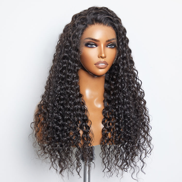 TedHair Glueless 3D Cap Pre-bleached Water Wave 13x4 Transparent Lace Front Wig 150% Density