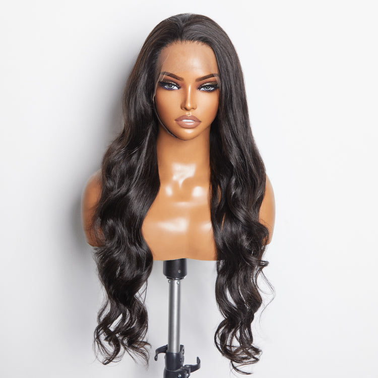 TedHair 13x6 Glueless 3D Cap Pre-bleached Body Wave Transparent Lace Front Wig 150% Density