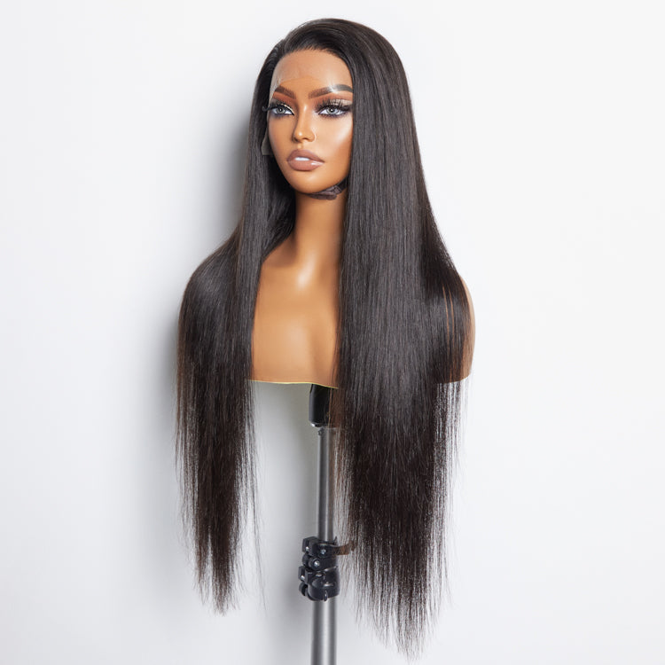 TedHair 13x6 Glueless 3D Cap Pre-bleached Straight Transparent Lace Front Wig 150% Density