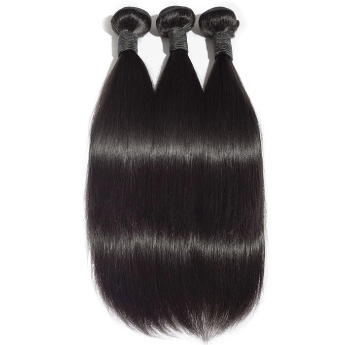 TedHair 10-30 Inch Straight Virgin Indian Hair #1B Natural Black