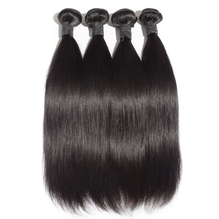 TedHair 10-30 Inch Straight Virgin Indian Hair #1B Natural Black