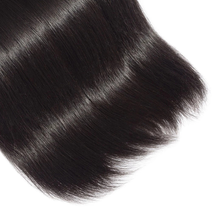 TedHair 10-30 Inch Straight Virgin Indian Hair #1B Natural Black