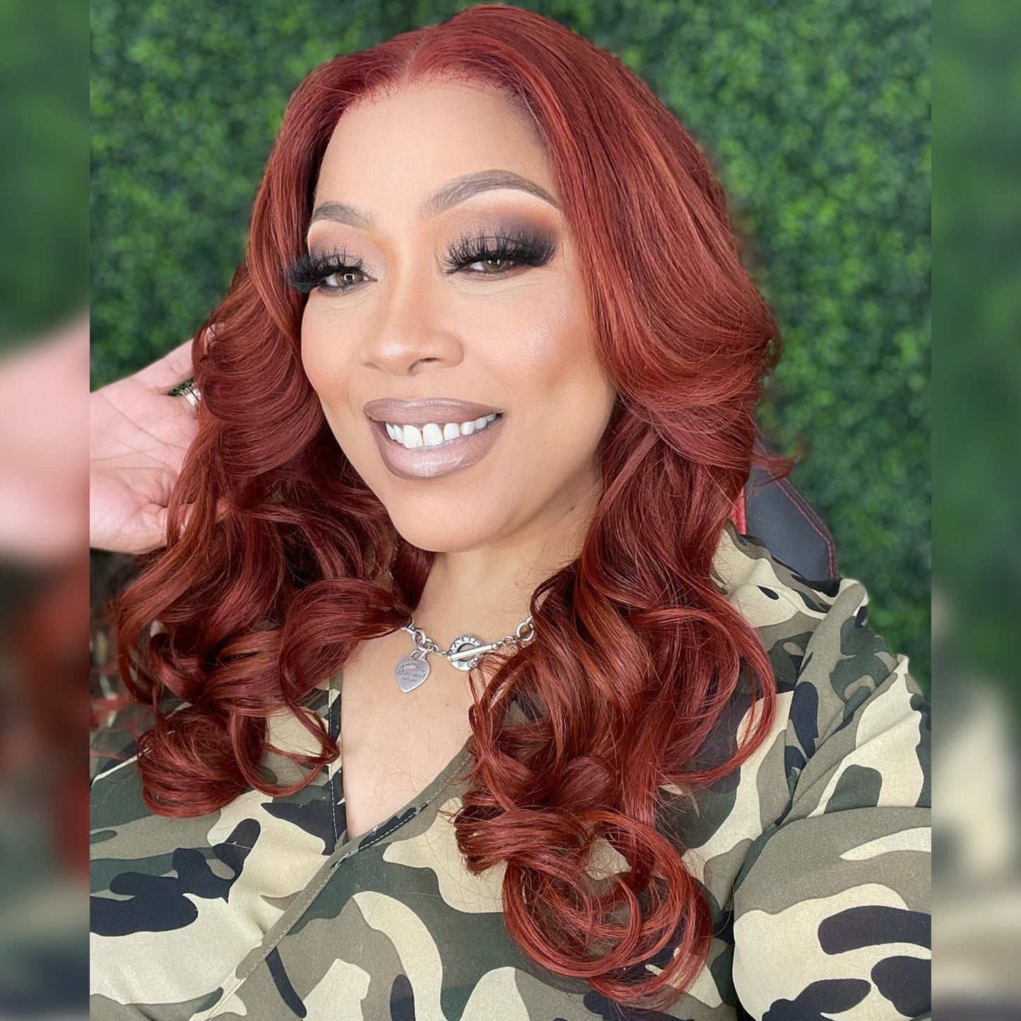 Tedhair 24 Inches 13"x4" Body Wavy Wear & Go Glueless #Redbrown Lace Frontal Wig-100% Human Hair