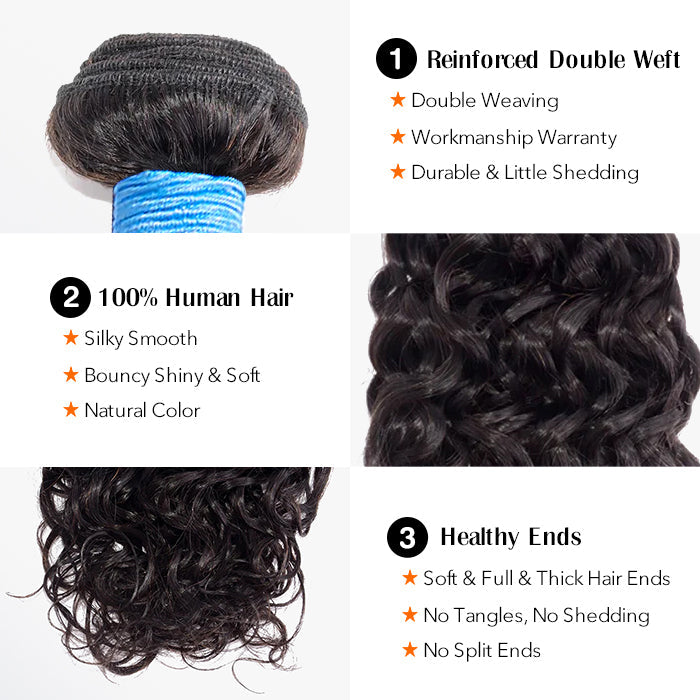 TedHair 10-30 Inch Italy Curly Virgin Brazilian Hair #1B Natural Black
