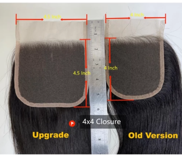 TedHair 12-20 Inch 5" x 5" Straight Free Parted Lace Closure #1B Natural Black