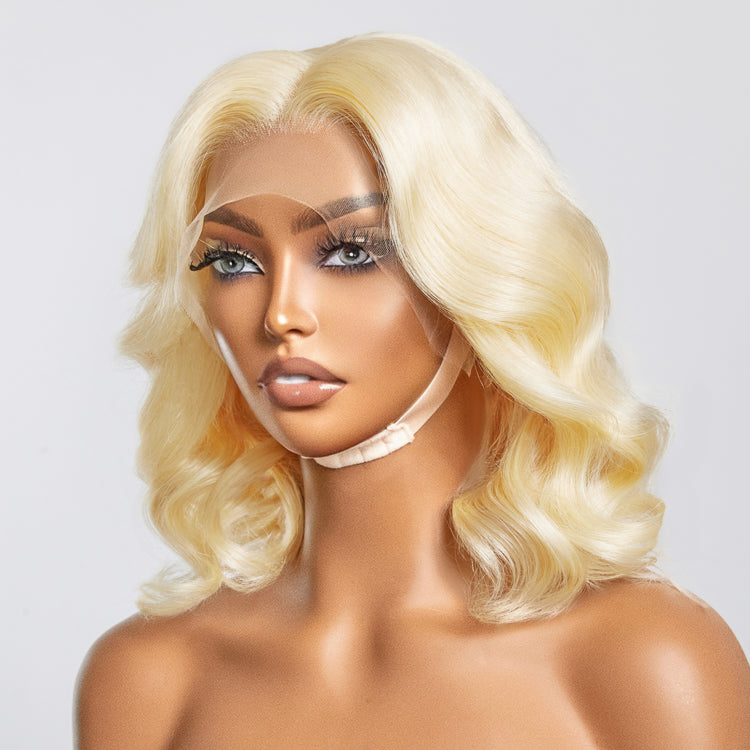 TedHair #613 13x4 Pre-Plucked Lace Front Body Wave Bob Wig 150% Density