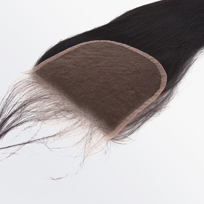 TedHair 12-20 Inch 5" x 5" Straight Free Parted Lace Closure #1B Natural Black