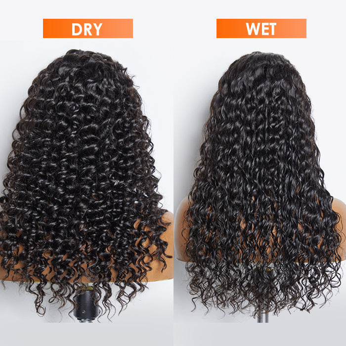 TedHair Glueless 3D Cap Pre-bleached Deep Wave 13x4 Transparent Lace Front Wig 150% Density