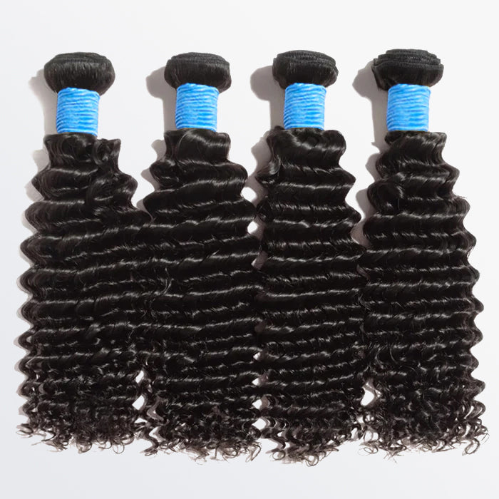 TedHair 10-30 Inch Deep Curly Virgin Brazilian Hair #1B Natural Black