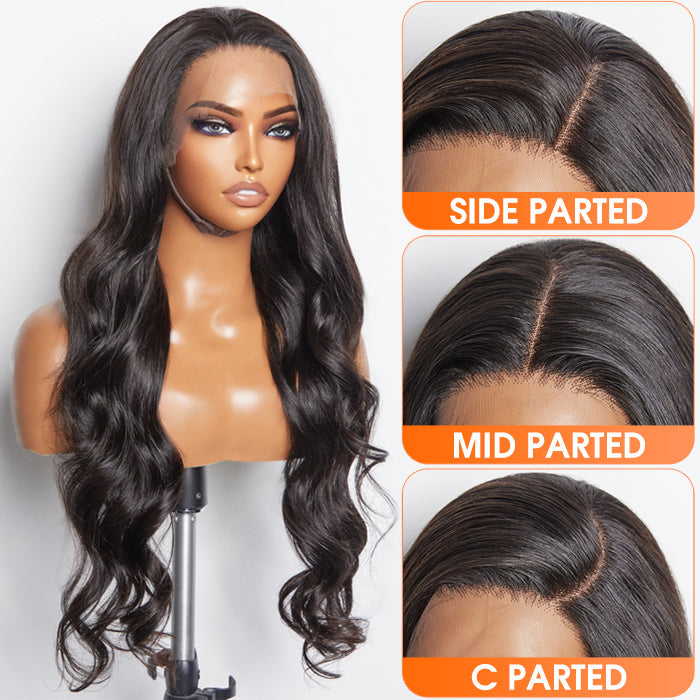 TedHair 13x6 Glueless 3D Cap Pre-bleached Body Wave Transparent Lace Front Wig 150% Density