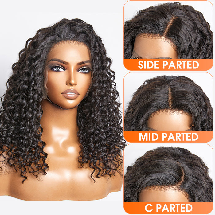 TedHair Glueless 3D Cap Pre-bleached Deep Curly 13x4 Transparent Lace Front Wig 150% Density