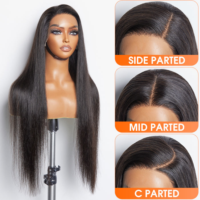 TedHair 13x6 Glueless 3D Cap Pre-bleached Straight Transparent Lace Front Wig 150% Density