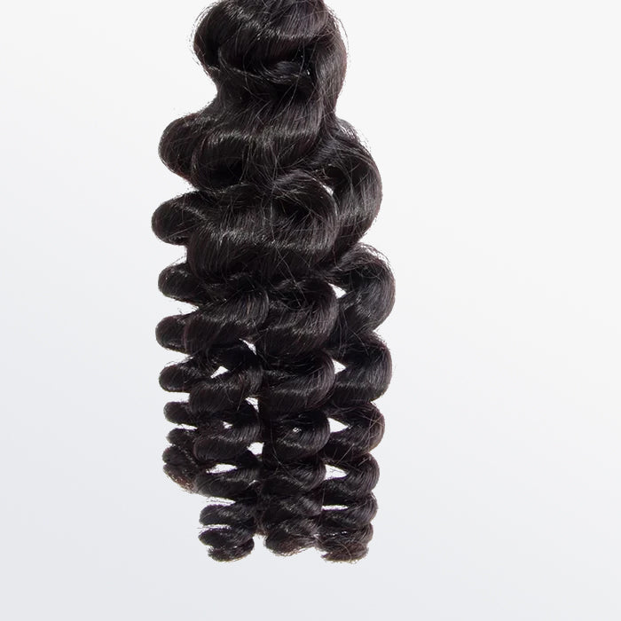 TedHair 12-26 Inch Loose Curly Virgin Brazilian Hair #1B Natural Black