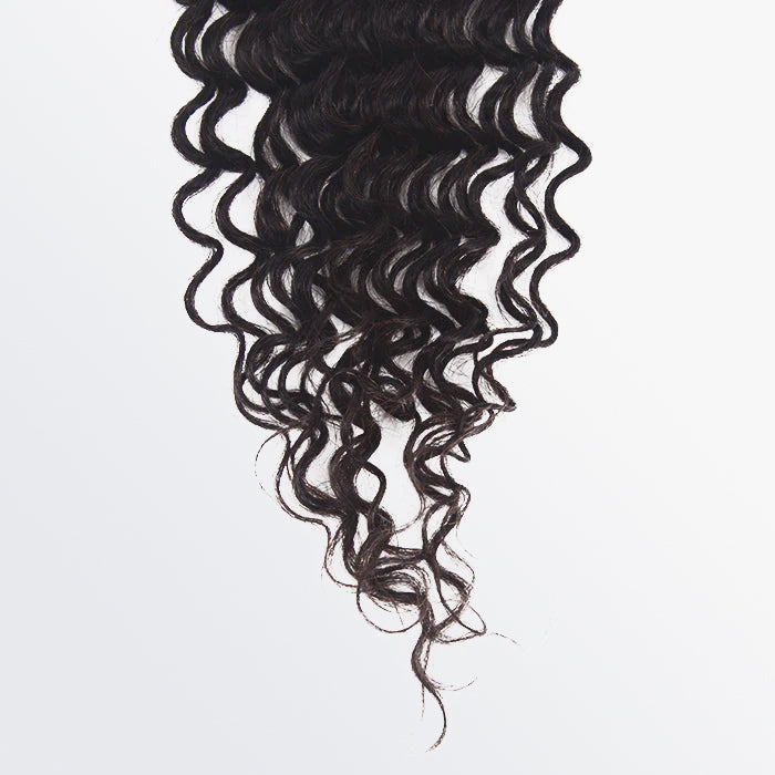 TedHair 12-20 Inch 5" x 5" Deep Curly Free Parted Lace Closure #1B Natural Black