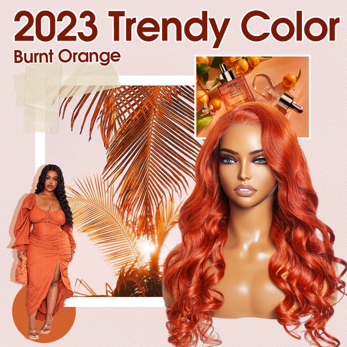 Tedhair 24 Inches 13"x4" Body Wavy Wear & Go Glueless #Orange Lace Frontal Wig-100% Human Hair