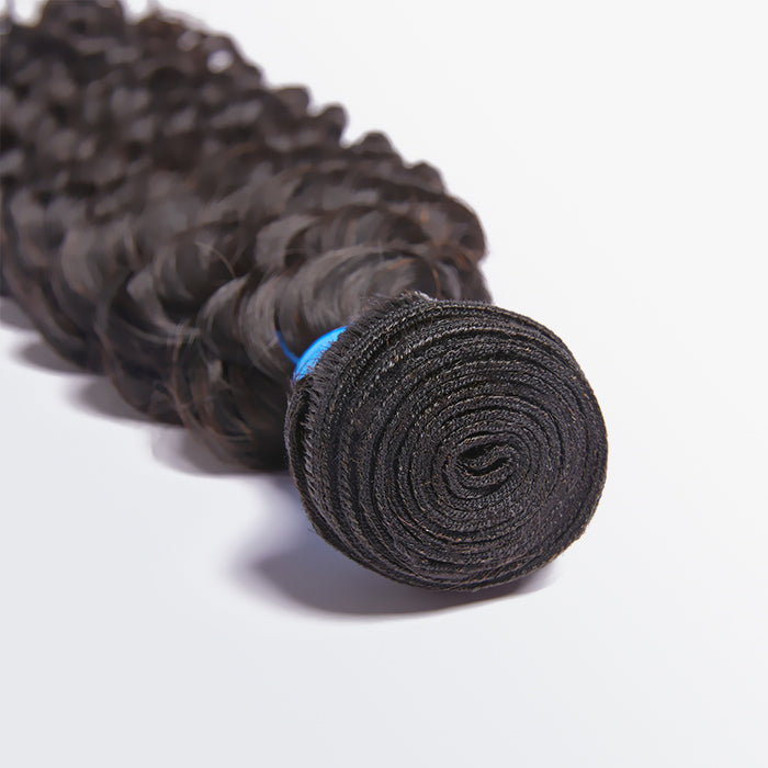 TedHair 10-30 Inch Deep Wavy Virgin Brazilian Hair #1B Natural Black