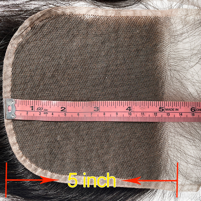 TedHair 12-20 Inch 5" x 5" Straight Free Parted Lace Closure #1B Natural Black