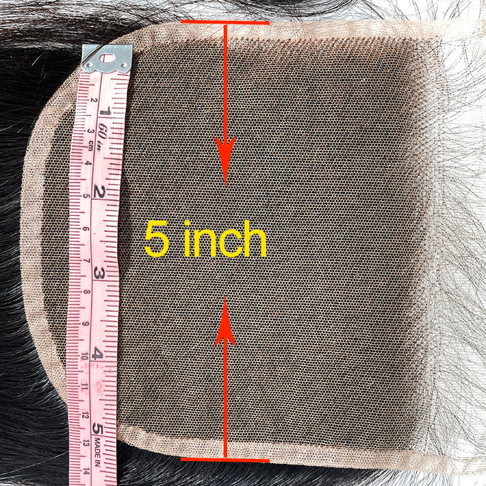 TedHair 12-20 Inch 5" x 5" Straight Free Parted Lace Closure #1B Natural Black