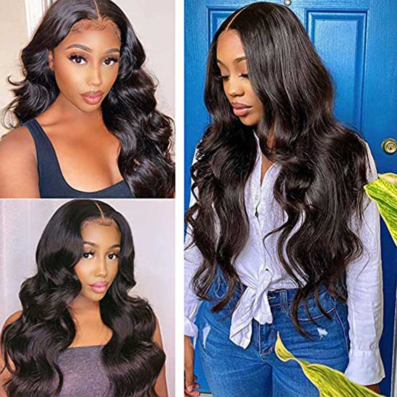 TedHair 12-20 Inch 5" x 5" Body Wavy Free Parted Lace Closure #1B Natural Black
