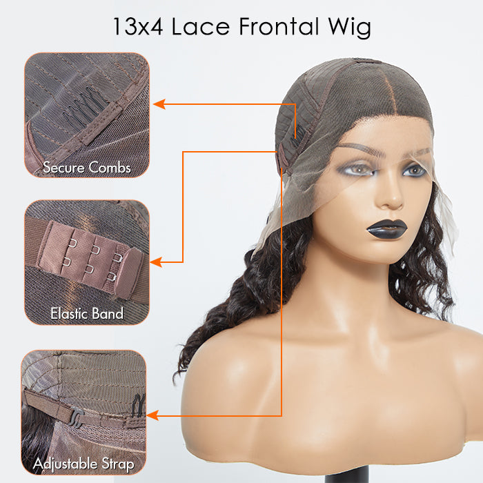 TedHair Glueless 3D Cap Pre-bleached Loose Deep 13x4 Transparent Lace Front Wig 150% Density
