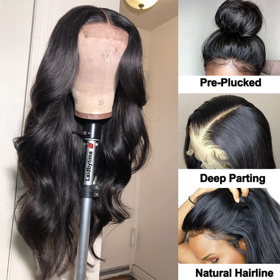 Allove HD Lace Frontal Wig 30 inch Body Wave Lace Front Wig Transparent Lace Front Human Hair Wigs For Women Brazilian Hair Wigs