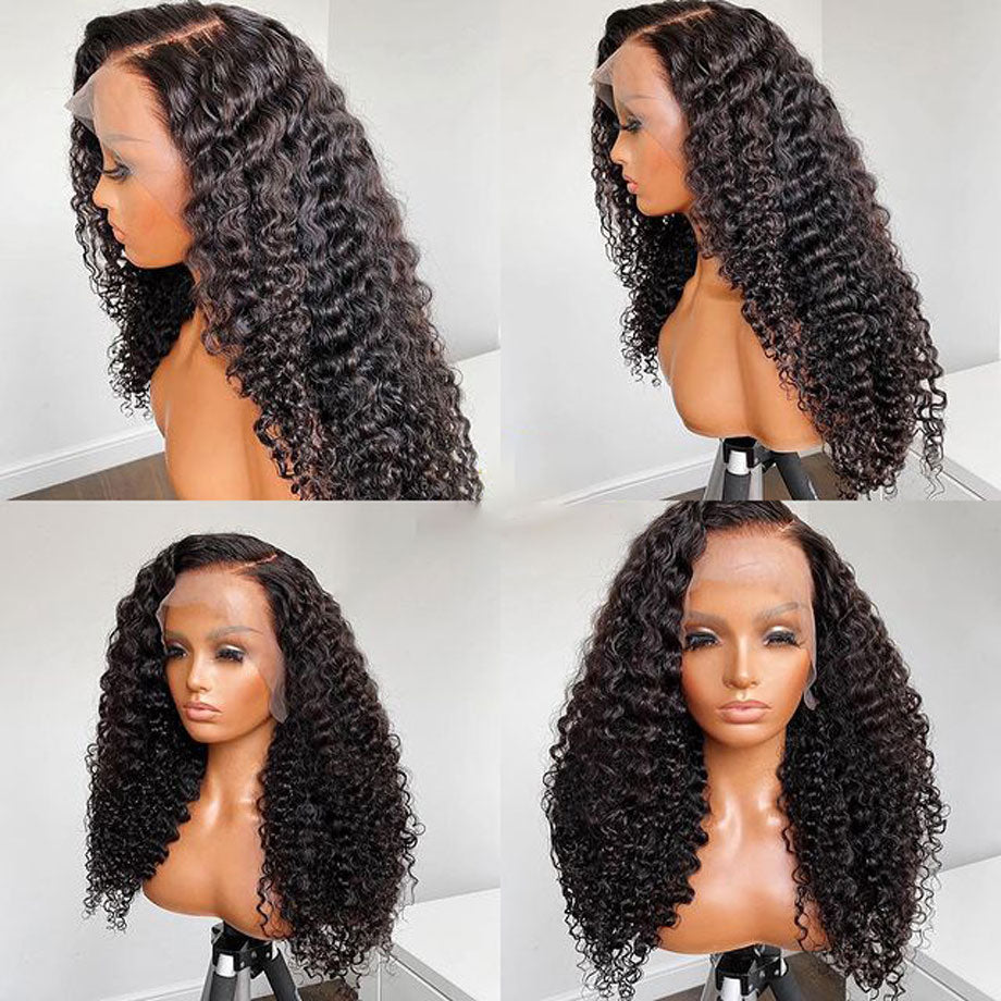 Hd Full Lace Frontal Curly Human Hair Wig 30 Inch 13x4 Lace Front Human Hair For Black Women Brazilian Bob Water Deep Wave Wigs