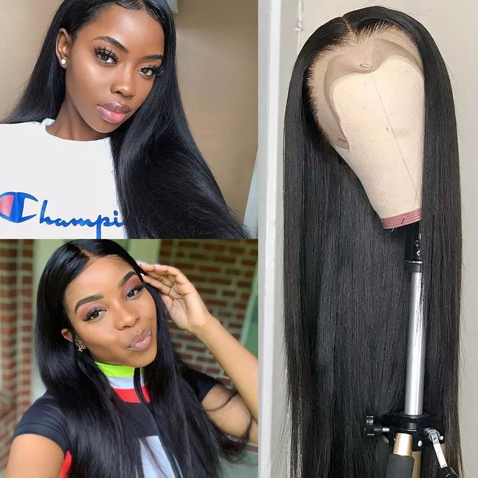 30 40 Inch Straight Lace Front Wig 13x4 Hd Lace Frontal Preplucked High Density Wigs For Women Brazilian Straight Human Hair Wig
