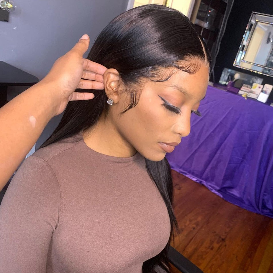 99j Burgundy Lace Front Wig Red Colored Human Hair Wigs For Women 30 Inch Pre-Plucked Hd Transparent Straight Human Hair Wig