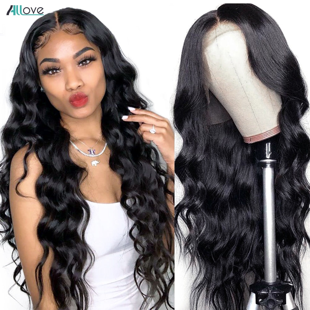 Allove HD Lace Frontal Wig 30 inch Body Wave Lace Front Wig Transparent Lace Front Human Hair Wigs For Women Brazilian Hair Wigs