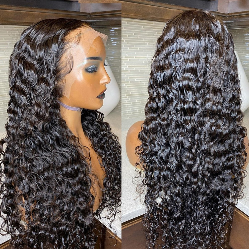 30 34 Inch Curly Full Lace Human Hair Wigs For Women Wet And Wavy Water Wave Lace Front Wig Hd Loose Deep Wave Frontal Wig