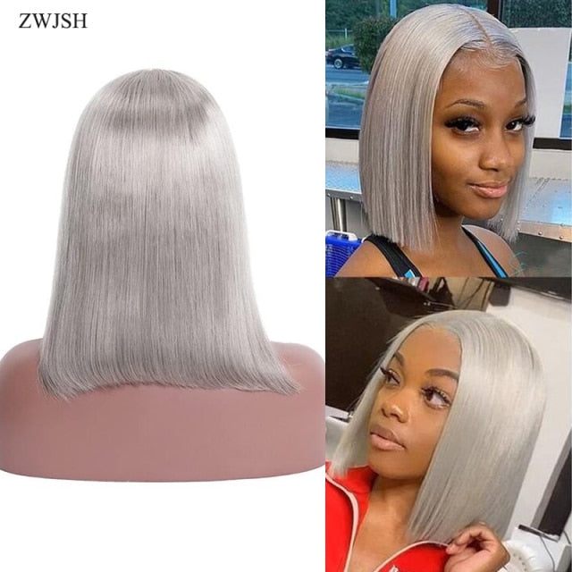 Brazilian Straight Blonde Bob Wig Gluleless Lace Front Human Hair Wigs 13x4x1 Middle Part 613 Lace Frontal Wig for Women Hair