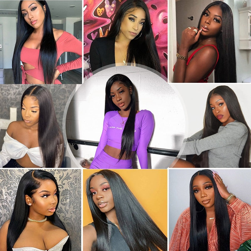 Zwjsh Straight Hair 4x4 Lace Front Wig Human Hair Wigs Pre Plucked Peruvian Straight Lace Front Human Hair Wigs For Women